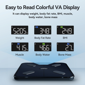 Smart <b>Electronic</b> Bathroom Floor Scales Digital Body Fat Bmi Scale With Va Screen Lcd Display Bluetooth Function <b>Glass</b> Material - Product Image 6