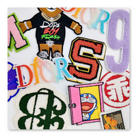 Patchs brodés en chenille écologiques personnalisés avec motif ours, lettre, numéro, monogramme, taille personnalisée pour hommes et femmes, à coudre