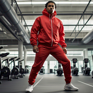 Chándal cortavientos ajustable de nailon 100% para hombre, ropa de calle estampada, traje de lluvia impermeable ligero - Product Image 2