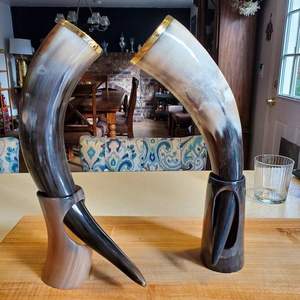 Cuerno Vikingo para Beber Hecho a Mano con Cuerno de Buey, Diseño Animal, Ecológico, Apto para Alimentos, Acabado Pulido, Tamaño Personalizado - Product Image 4