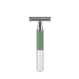 Rasoir en acier inoxydable de qualité supérieure, double lame, glisse fluide, bord tranchant, design durable, bois/plastique, non jetable, pour usage professionnel - Product Image 6