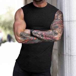 Camiseta Deportiva de Verano para Hombre, Tejido Elástico Microelástico con Rayas Verticales, Camiseta sin Mangas para Correr - Product Image 6