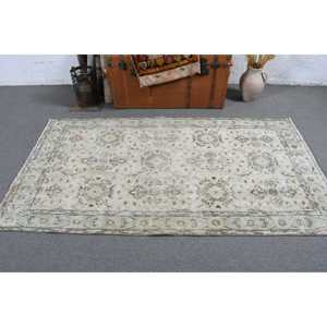 Alfombra vintage, alfombra de 3.7x6.8 pies, alfombra verde con lunares - Product Image 3