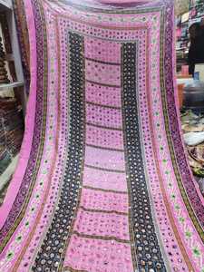 High Quality Women's Mirror Work Shawl New Solid Pattern Long Length Ethnically Ethnic Pakistani/Indian Made Silk Viscose Cotton - Product Image 5