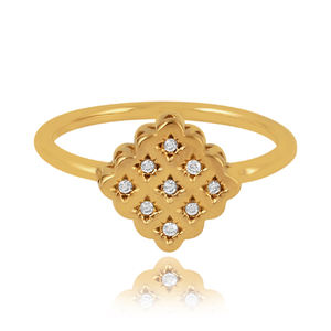 Anillo de Plata de Ley 925 personalizado con piedra preciosa blanca de circón chapado en oro, joyería fina elegante para bodas, fiestas, buen precio - Product Image 2