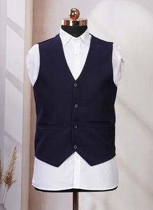 Traje Formal de 3 Piezas Azul Tinta para Hombre, Elegante y de la Mejor Calidad, para Negocios, Banquetes y Eventos Nocturnos, Disponible al Mejor Precio - Product Image 4