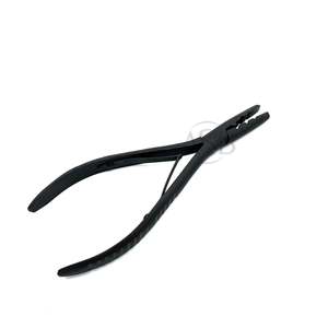 คีมต่อผมสีดำแบบมืออาชีพขนาด7 ", เครื่องมือถอดและขยายเส้นด้ายไมโครหมึกเครื่องมือแต่งผมสแตนเลสสำหรับร้านเสริมสวย - Product Image 2