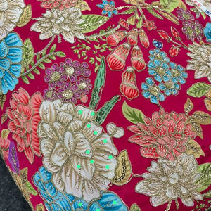 Top Rated Pure Crepe Flower Woven Dyed Breathable Eco-Friendly Fabric Heavy Embroidered Position Print Natural <b>Textile</b> Home - Product Image 1