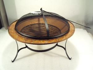 Iron Outdoor Fire Pit Bowl Round Large Outdoor Fire Pit Mosaic - Product Image 2