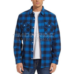 Chemise décontractée à manches longues en flanelle de coton 100% épais pour hommes, respirante, pour le travail en plein air-Services OEM/ODM disponibles - Product Image 2