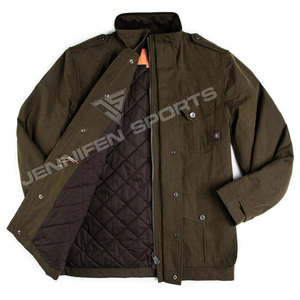 Chaqueta de Caza de Invierno para Exteriores, Tejido Exterior 100% Algodón Canvas, Cierre de Cremallera, Bolsillos Delanteros, Forro Acolchado Grueso - Product Image 3