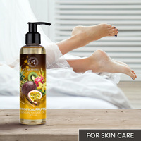 Aromatika Tropische Fruit Eetbare Sensuele Massageolie Voedingsmiddelkwaliteit Kokos MCT en Zoete Amandelolie voor het Lichaam met Pompfles