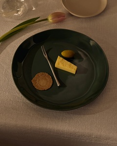 Ensemble d'assiettes à dîner en céramique vert émeraude, finition brillante, design durable, parfait pour les repas modernes et l'usage quotidien - Product Image 2
