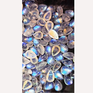 143 piezas de piedra lunar arcoíris Natural con fuego 9x7mm 10x8mm cabujón de pera 284 Ct lote Iroc ventas piedras preciosas sueltas US $114 para todos - Product Image 3