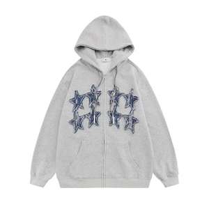 Oem Manufacturer Quality Plain Hoodies Brand Unisex 380Gsm 480 Gsm French Terry Streetwear Applique Embroidery Hoodie - Product Image 2