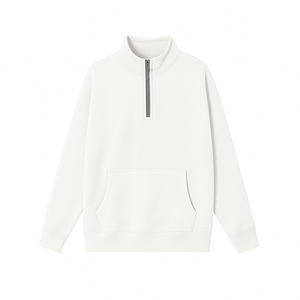 Prêt à Expédier Sweat-shirt Ample à Coupe Quart avec Fermeture Éclair pour Homme et Femme, Polaire Confortable, Streetwear, Mode - Product Image 1
