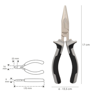 Pinze a bocca dritta 150 mm. Acciaio Cromo Vanadio DIN-ISO 5745 - Product Image 2