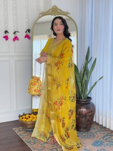 Ensemble Kurti tendance pour femme, brodé, infroissable, séchage rapide, réversible, avec bas et dupatta – NEETA CREATION – Tenue ethnique moderne - Product Image 2
