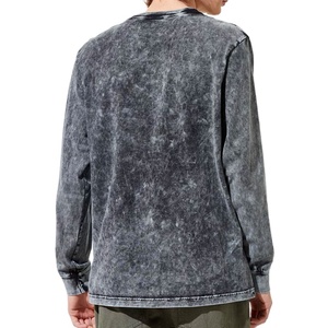 Camiseta de Manga Larga con Cuello Redondo, 100% Algodón Orgánico, Gruesa, Elástica, Transpirable, Antiarrugas, Estilo Urbano, Talla Grande para Hombre - Product Image 3