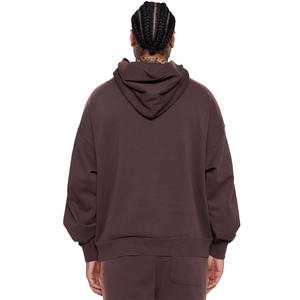 เสื้อมีฮู้ดแบบสวมหัวไหล่ขนแกะ300 GSM สีน้ำตาลสำหรับผู้ชายออกแบบได้ตามต้องการพร้อมสเปรย์ล้างด้านข้าง - Product Image 3