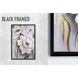 Toile d'art abstraite imprimée avec motif floral : décoration murale moderne, 1P Blackframedcanvas - Product Image 1