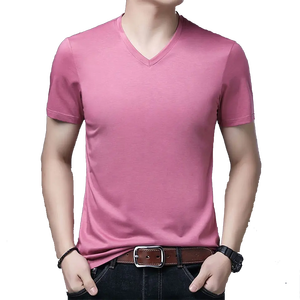 wholesale <b>V</b>-neck short sleeve boys t-shirts plus size mens t-shirts custom printing logo muscle <b>Fit</b> 100% Cotton t-shirts - Product Image 1