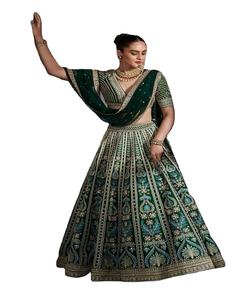 Georgette más elegido con Secuencia de bordado interior de seda satinada codificación de trabajo de piedra lehenga choli con ropa de boda dupatta ApparelGarment - Product Image 1
