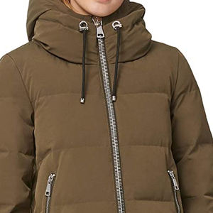 Chaqueta Larga Acolchada de Invierno 2025 para Mujer, Impermeable, de Lona Transpirable, Rellena de Algodón, con Capucha y Logotipo Personalizado - Product Image 3