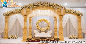 Mandap de Cristal para Bodas con Luces LED, Mandaps Metálicos Reales con Luces LED, Sillas de Estilo Simple para Fines Decorativos - Product Image 3