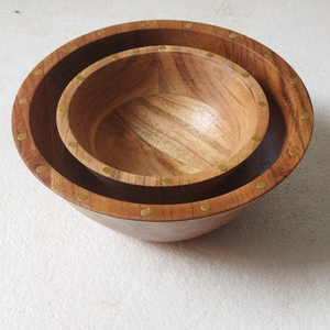 Cuenco de madera de buena calidad con color natural para alimentos, frutas, ensaladas Cuenco de madera de acacia Cuencos de Bambú - Product Image 3