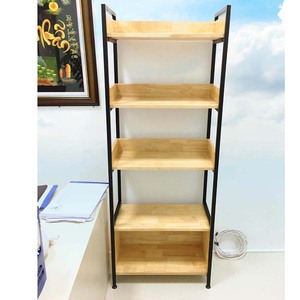 Étagère décorative VEGA à 4 niveaux 60x32x161cm en bois d'hévéa, type support pour salon - KS68097 - Product Image 5