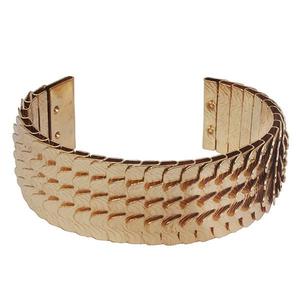 Kriaa 1402204A Pulsera de cuentas de moda Kada chapada en oro antiguo - Product Image 1