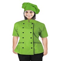 Manteau de chef à manches courtes pour femmes Fabricant de vêtements de travail de cuisine Restauration Veste de cuisine Uniformes de travail de haute qualité fabriqués en Inde