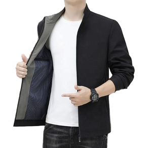 Men's Vintage Spring Autumn <b>Fleece</b> <b>Jacket</b> Lapel Collar Zipper Closure Front Logo Windproof Hooded <b>Thick</b> OEM Service Finished - Product Image 1