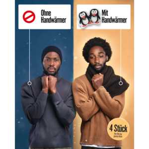 Juego de 4 calentadores de manos y pies con diseño de pingüino para días fríos - Product Image 5