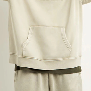 Sweat à capuche surdimensionné vintage marine foncé 100% coton décolleté croisé et épaules tombantes - Product Image 2