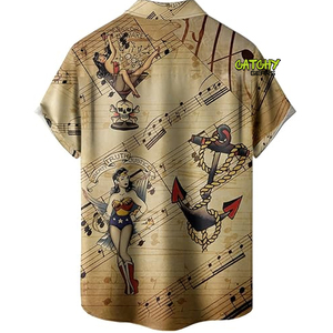 CATCHY GEARS Camisas Personalizadas al por Mayor para Hombre, Camisa Hawaiana con Estampado 3D, Manga Corta, Secado Rápido, Spandex/Poliéster, Camisas de Playa para Hombre - Product Image 3