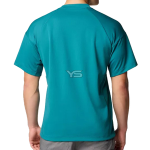 เสื้อยืดผ้าฝ้าย220กรัมสำหรับผู้ชายแบบลำลองเสื้อยืดคอกลมลายทึบย้อมสีล้วนพร้อมโลโก้ที่กำหนดเองดีไซน์ว่างเปล่า - Product Image 3