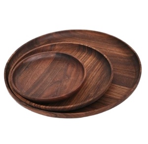 Bandeja de servicio irregular de venta al por mayor de fábrica bandejas de servicio de té de madera natural de pino de haya personalizadas con asas bandeja de comida - Product Image 2