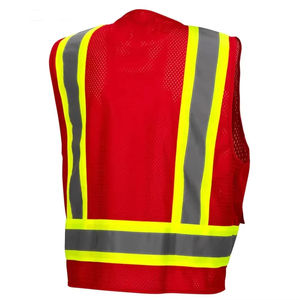 Gilet de sécurité en maille haute visibilité ANSI Classe 1, poche avant transparente, personnalisable, service OEM, meilleur fournisseur, vêtements de travail sans manches - Product Image 4