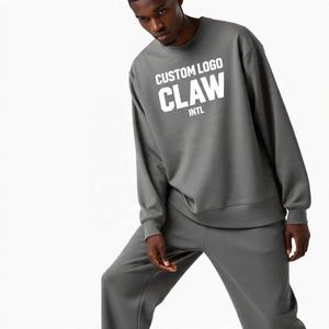 Color Block Boxy Man <b>Sweatpants</b> and Hoodie Set Streetwear <b>Oversized</b> Tracksuit Heavyweight Fleece Blank Flared Baggy Tracksuits - Product Image 1