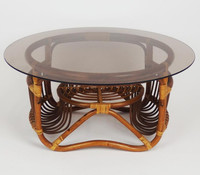 Table basse en rotin naturel au design unique, modèle tendance, écologique, décorative, mobilier moderne pour salon, hôtel, villa