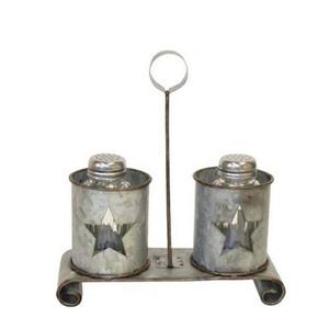 Salière et poivrière en aluminium plaqué argent en forme d'œuf - Product Image 4