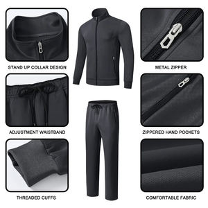 Survêtements pour hommes survêtements à manches longues jogger ensembles Full Zip Running Sports Sweatsuit 2 pièces tenues Lettre Imprimer Survêtement ensemble pour hommes - Product Image 3