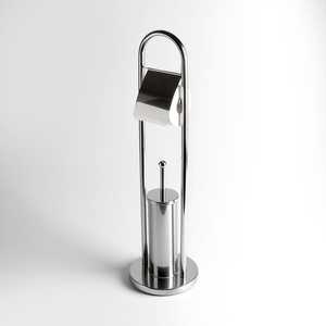 Portarrollos de Papel Higiénico y Escobillero Cromado con Base Redonda, Accesorios para Baño - Product Image 6