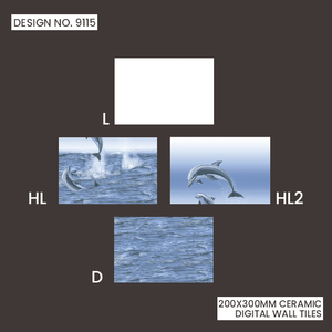 Carreaux muraux émaillés numériques en céramique classique moderne de 200x300mm pour salles de bains Nouveaux carreaux modulaires d'aquarium de poissons pour usage intérieur - Product Image 3