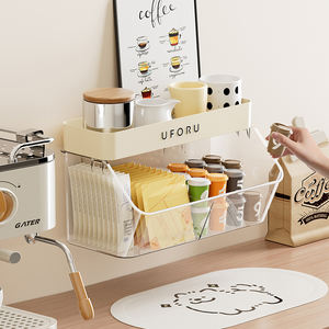 Scaffale a Doppio Ripiano da Parete per Caffè, Organizzatore per Angolo Caffè Domestico - Product Image 4