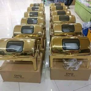 Wedding Roll Top Chafing Marmite Chauffante Service Traiteur Calentador de alimentos Buffet Catering Plato de frotamiento de acero inoxidable para la venta - Product Image 1