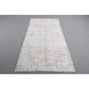 พรมวินเทจขนาด 4.1x7.9 ฟุต พรมขนสัตว์ลายดอกไม้สีเทาแบบตุรกี - Product Image 1