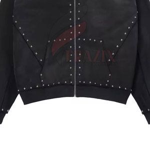 Color sólido superventas hombres cremallera strass sudaderas con capucha algodón mezclado pulóver de calidad superior mejor precio cremallera strass sudaderas con capucha - Product Image 3